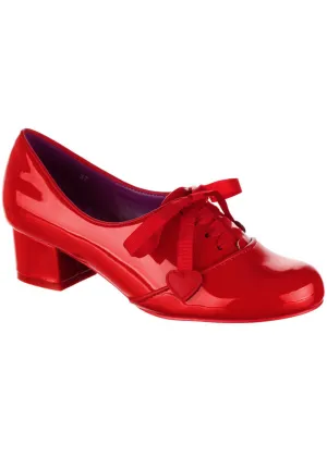 Irregular Choice Bed of Roses Dear Dolly Patent Pumps Red