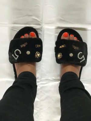 Jewel Fur Slides