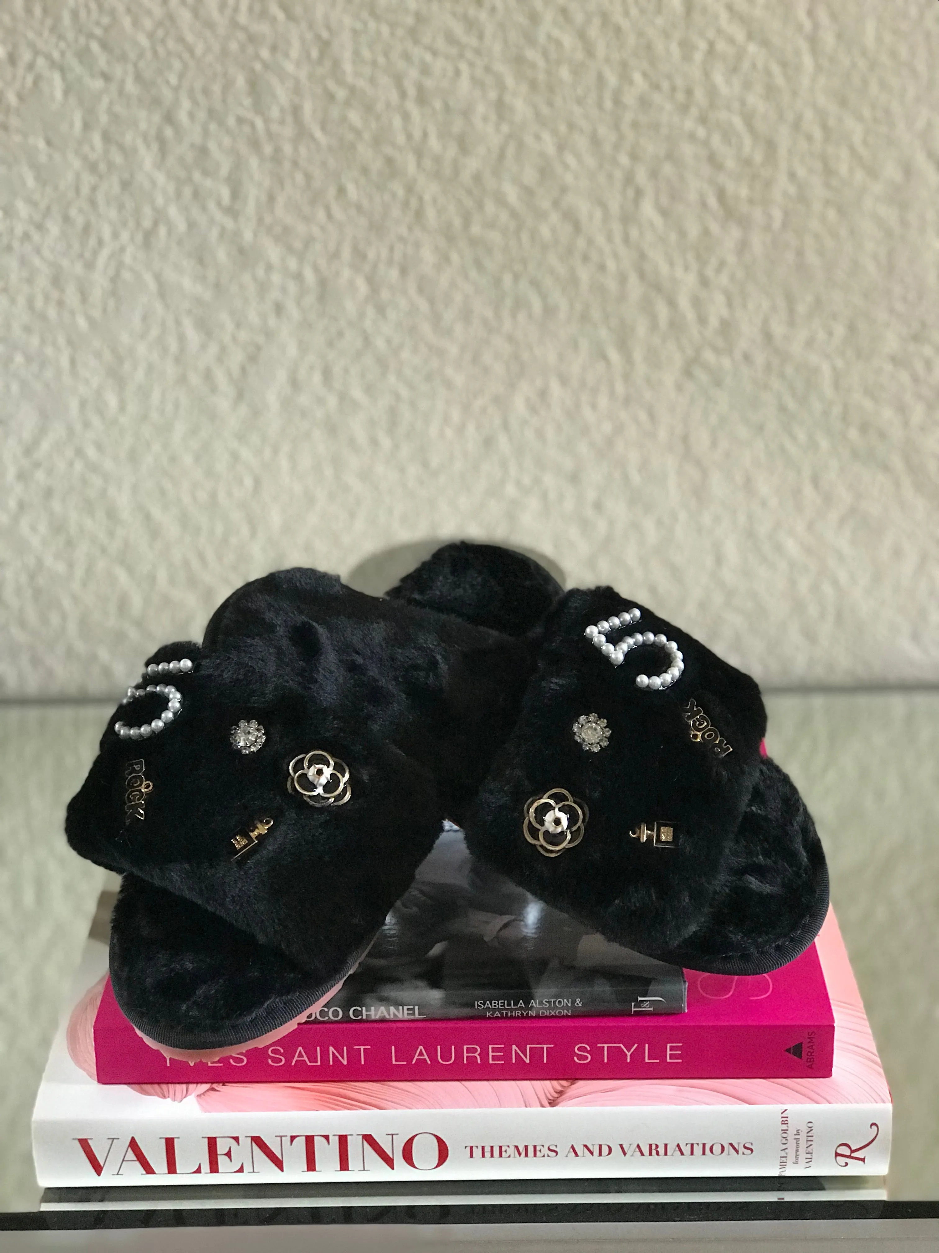 Jewel Fur Slides