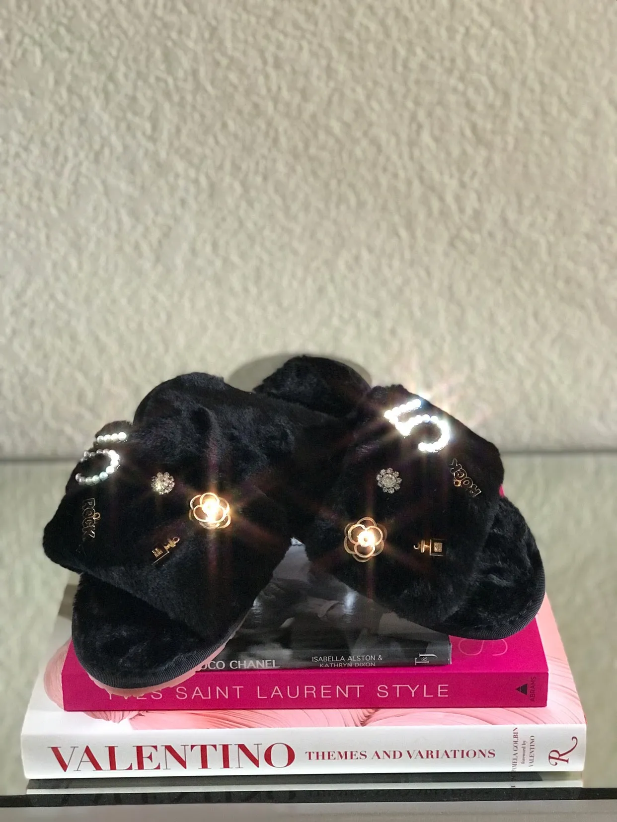 Jewel Fur Slides