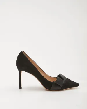 Jimmy Choo Black Suede Ruffle Point Toe Pump - 39