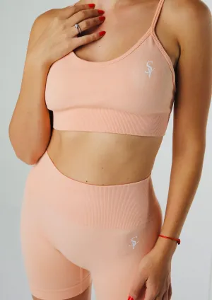 ''Joy'' Light Peach - Shorts and Sports Bra Set