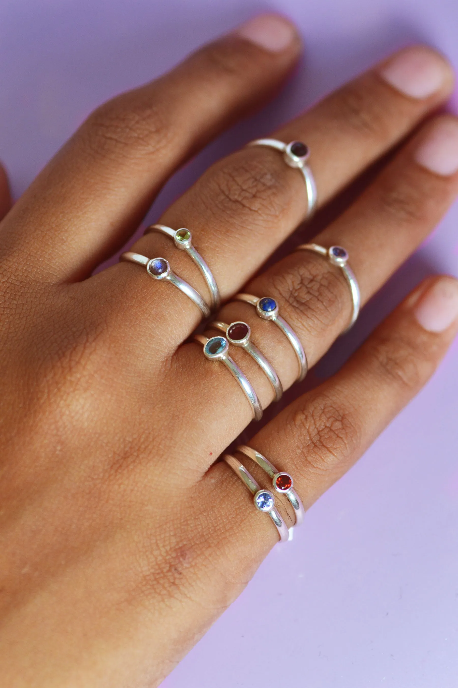Julia Blue Topaz Silver Ring
