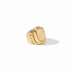 Julie Vos Tudor Statement Ring Iridescent Champagne