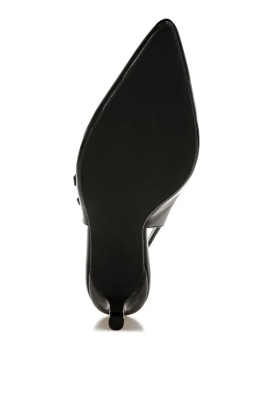 Kanebei Triple Strap Slingback Sandals - Vintage Inspired, Kitten Heel, Black, Taupe
