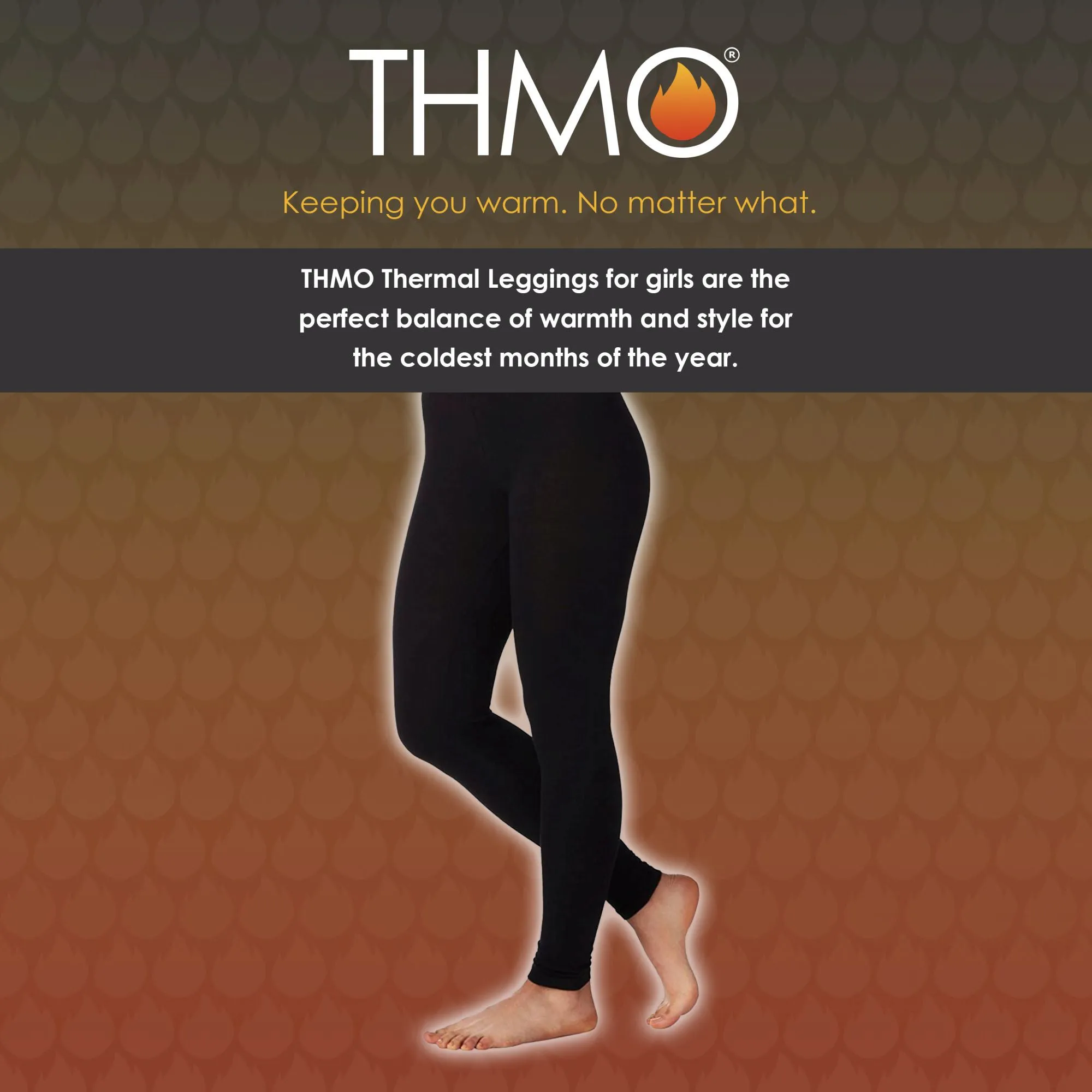 Kids 3 Pack Thermal Leggings with Thermal Brushed Inner