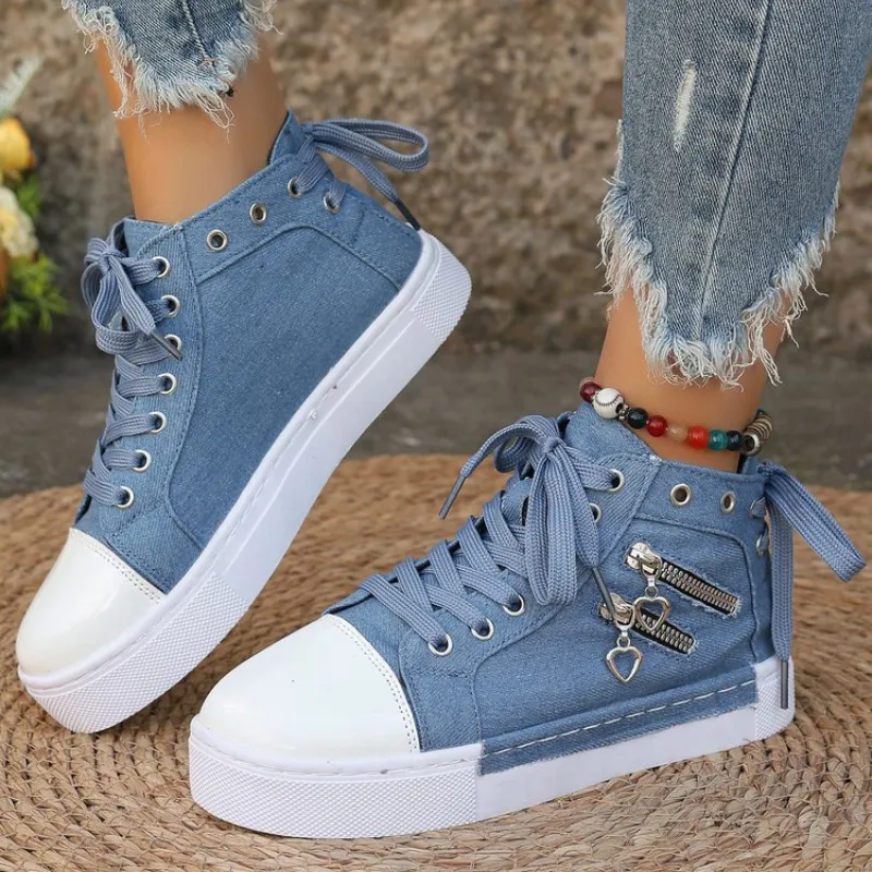 Kim™ | Orthopedic High Sneakers with Denim 1 1 FREE