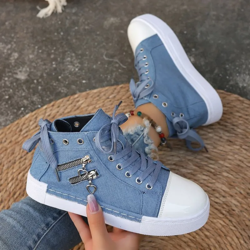 Kim™ | Orthopedic High Sneakers with Denim 1 1 FREE