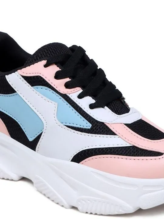 Knoos Women Colourblocked Mesh Comfort Insole Basics Sneakers