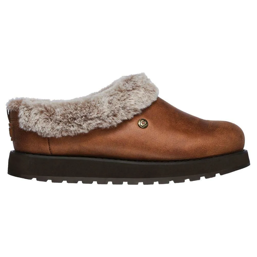 Ladies Skechers Keepsakes REM Brown Memory Foam Faux Fur Slippers 31214/BRN