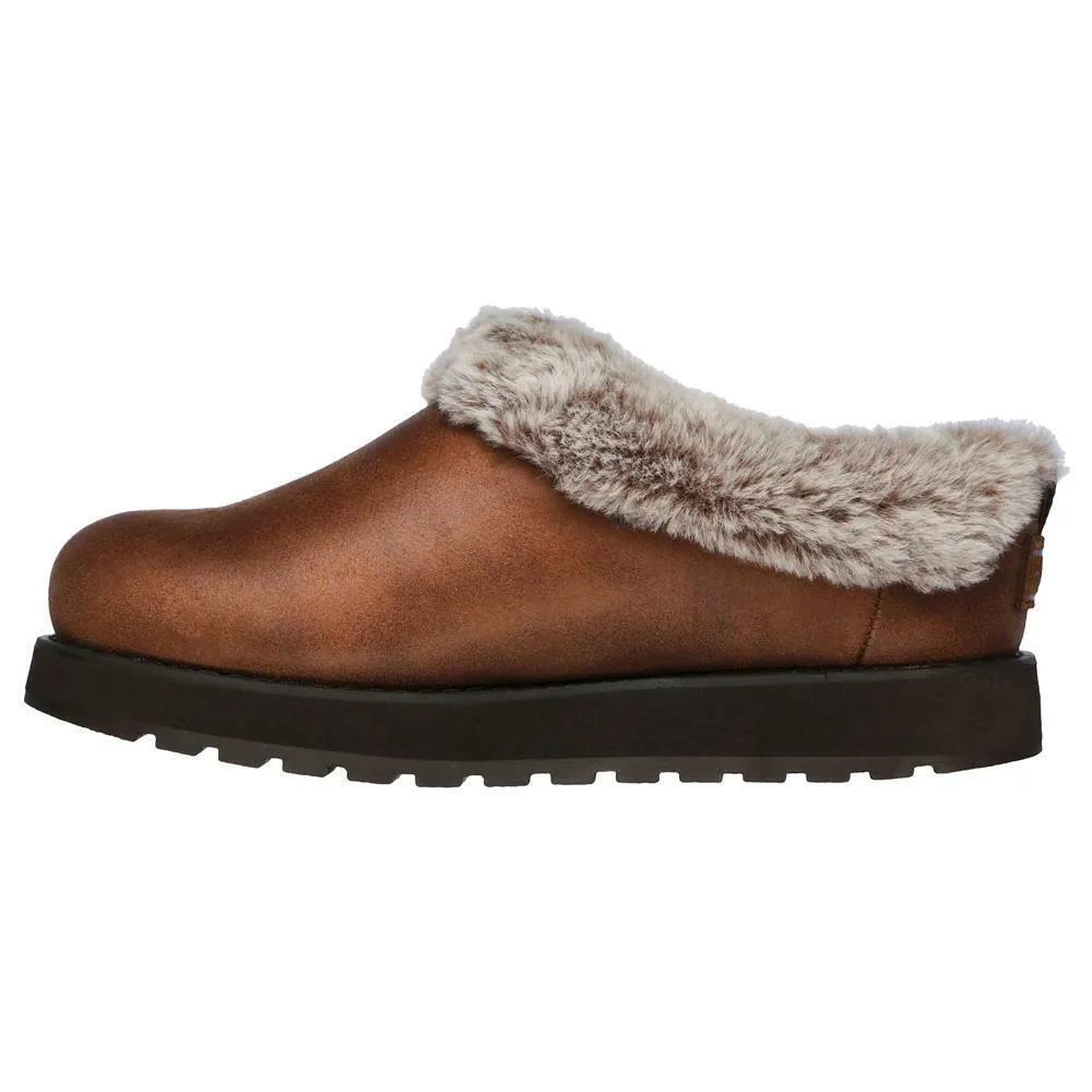 Ladies Skechers Keepsakes REM Brown Memory Foam Faux Fur Slippers 31214/BRN