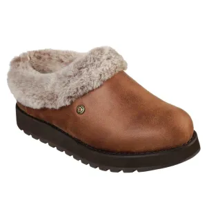 Ladies Skechers Keepsakes REM Brown Memory Foam Faux Fur Slippers 31214/BRN