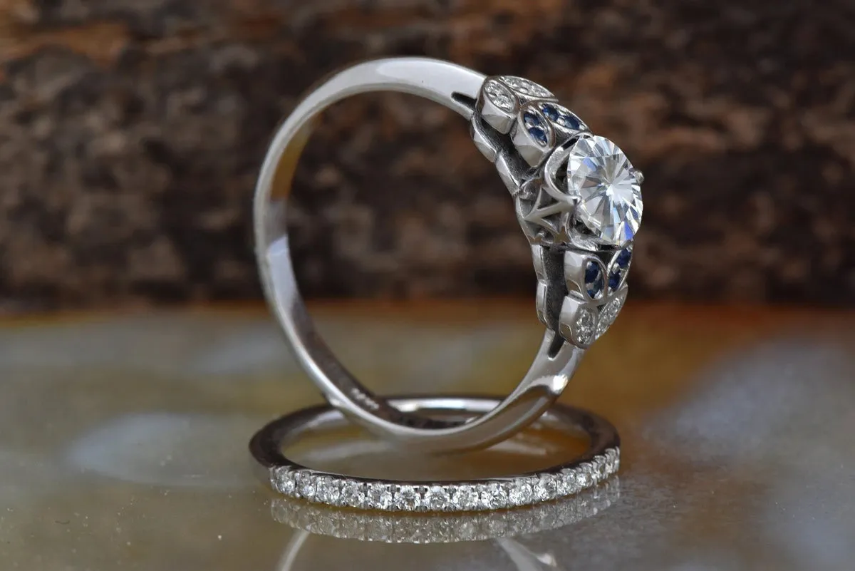 Leaf engagement ring diamond-Art deco wedding set-Diamond leaf ring-Gold Ring -Promise ring-Leaf rings set-Engagement set-Bridal set ring