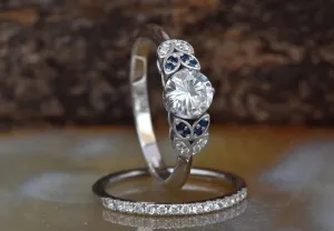 Leaf engagement ring diamond-Art deco wedding set-Diamond leaf ring-Gold Ring -Promise ring-Leaf rings set-Engagement set-Bridal set ring