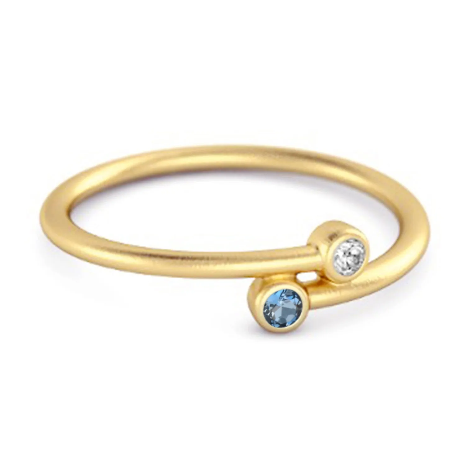 London Blue Topaz Birthstone 925 Sterling Silver Personalized Split Ring