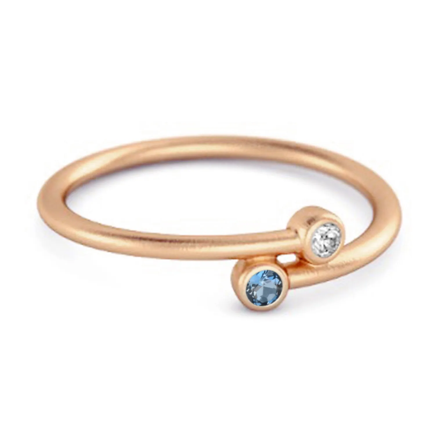 London Blue Topaz Birthstone 925 Sterling Silver Personalized Split Ring