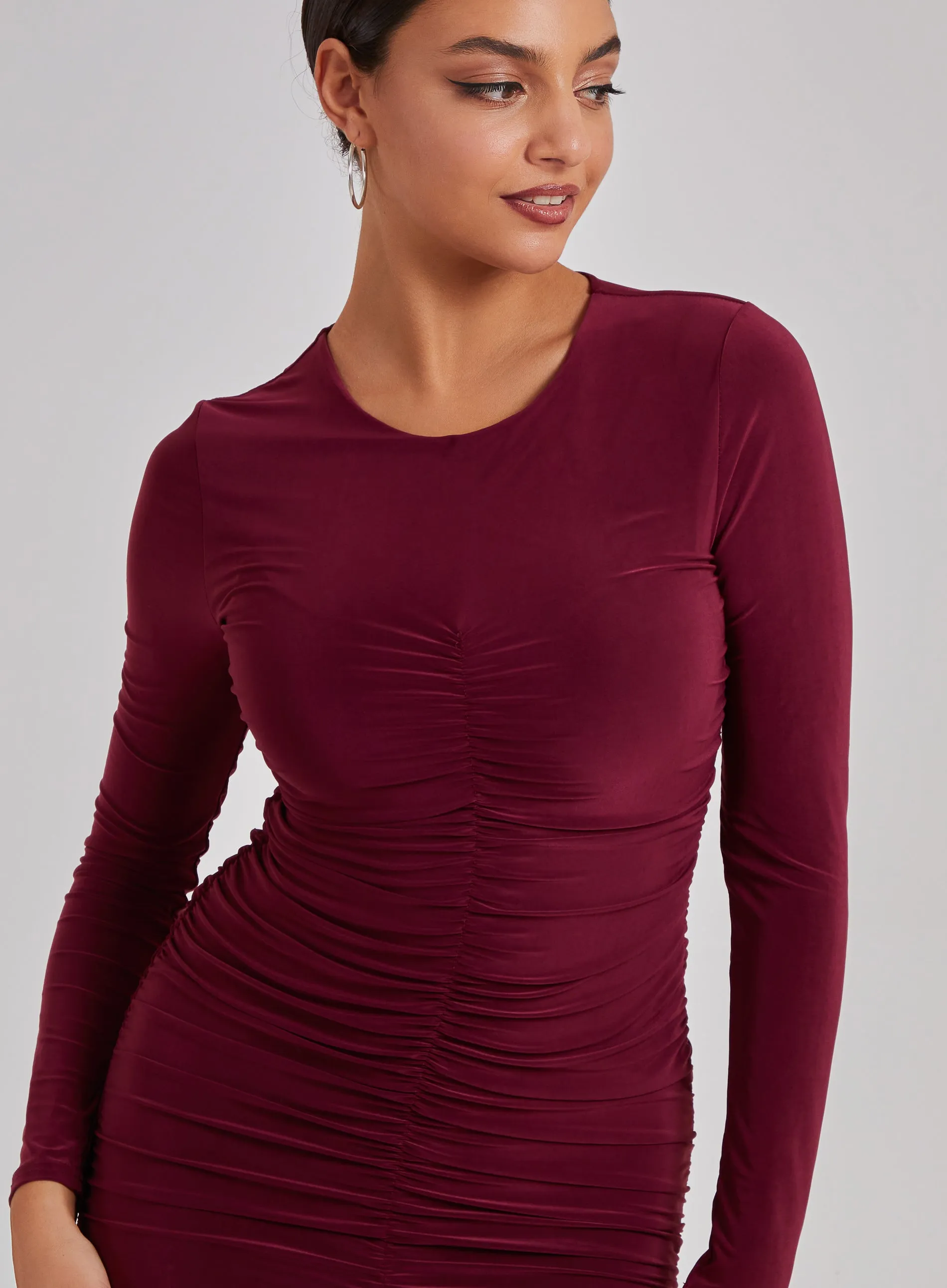 Long Sleeve Ruched Dress