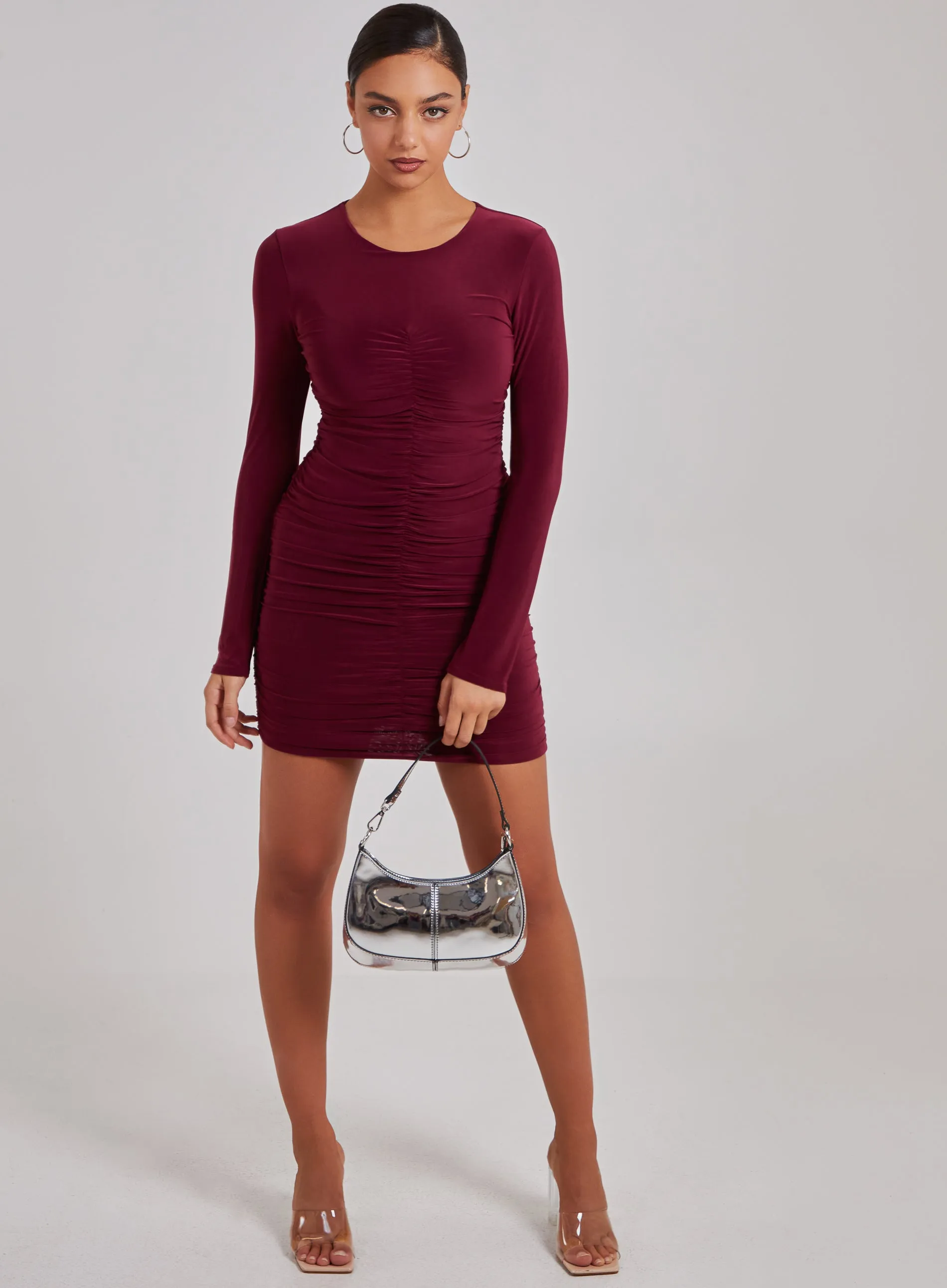 Long Sleeve Ruched Dress