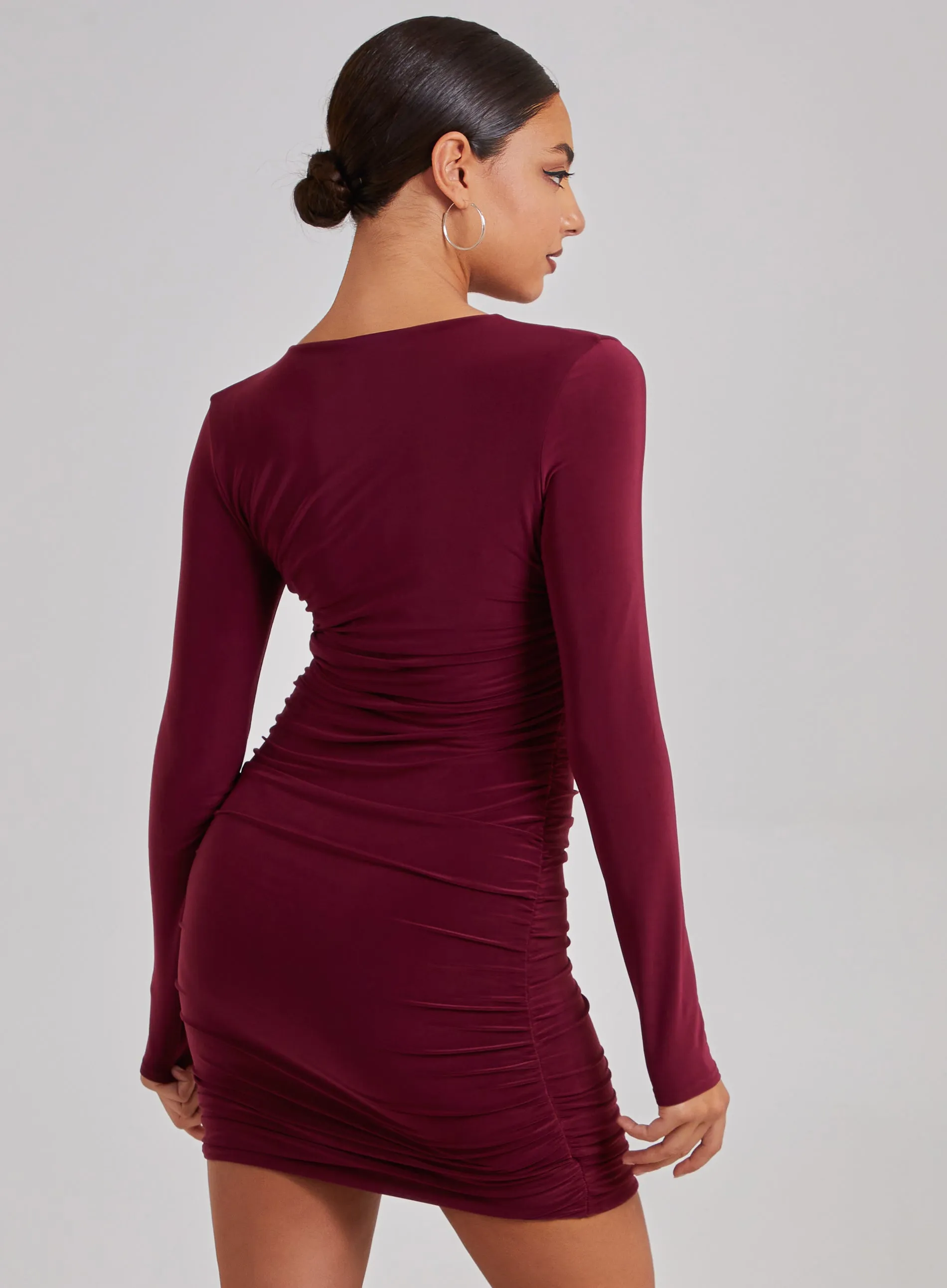 Long Sleeve Ruched Dress