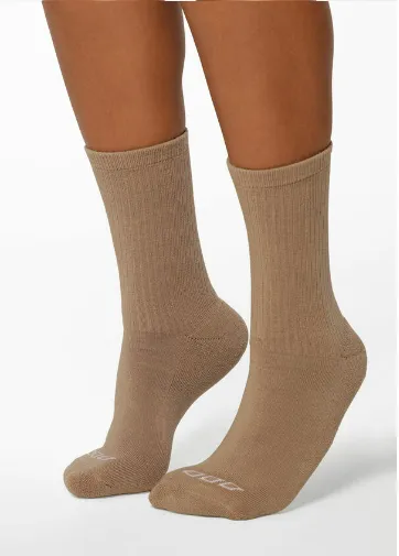 Lorna Jane Merino Wool Blend Quarter Crew Sock - Dark Off White