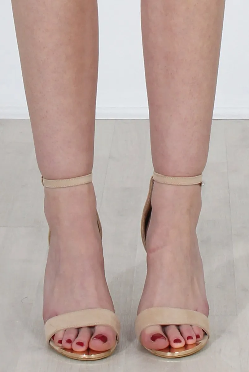 Lornah Nude Suede Strappy Heels