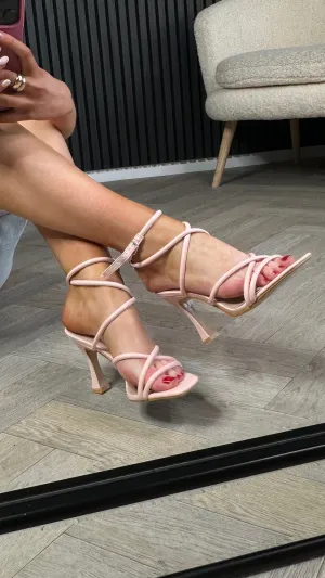 Lottie Pink Strappy Stiletto Heeled Sandals