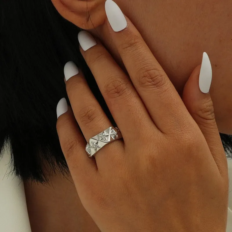 Luxury 18K Cross Ring Women Wedding Engagement Jewelry