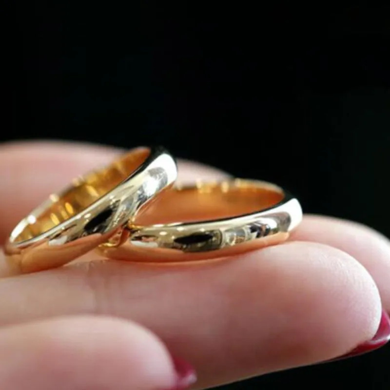 Luxury Engagement Ring Women 18K Yellow Gold Wedding Jewelry