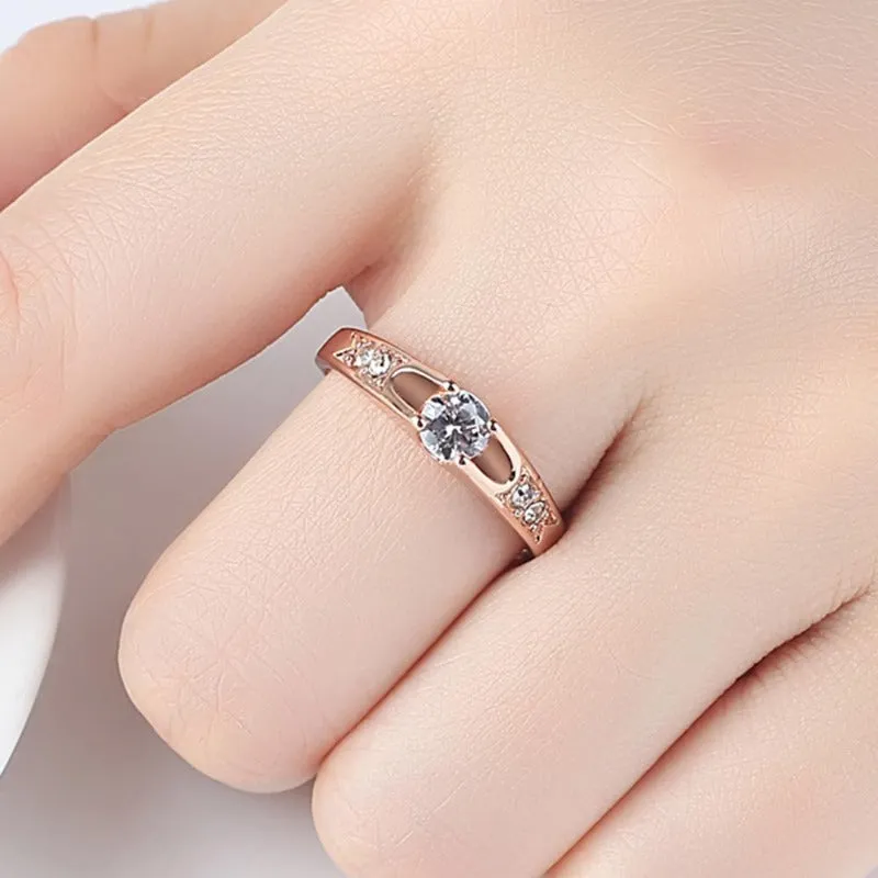 Luxuyr Zircon Gemstone Engagement Ring Women Wedding Jewelry