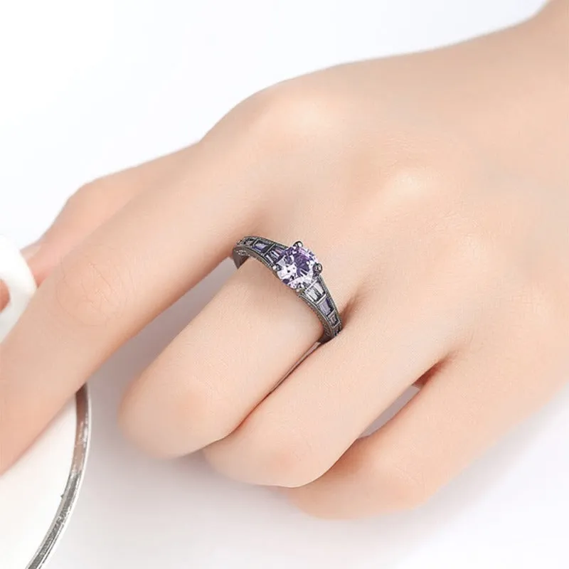 Luxuyr Zircon Gemstone Engagement Ring Women Wedding Jewelry