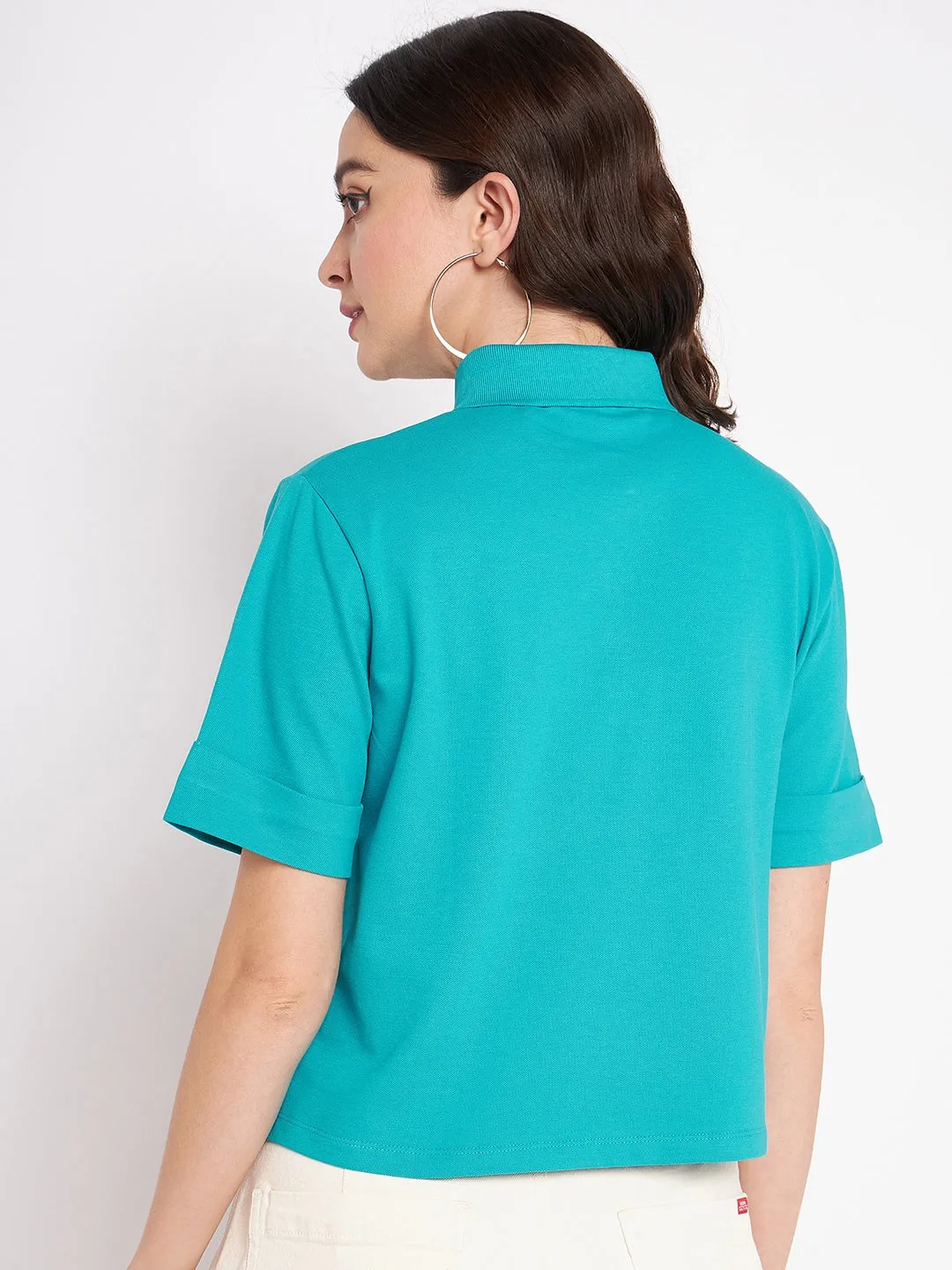 Madame Peacock  Printed Polo  Top