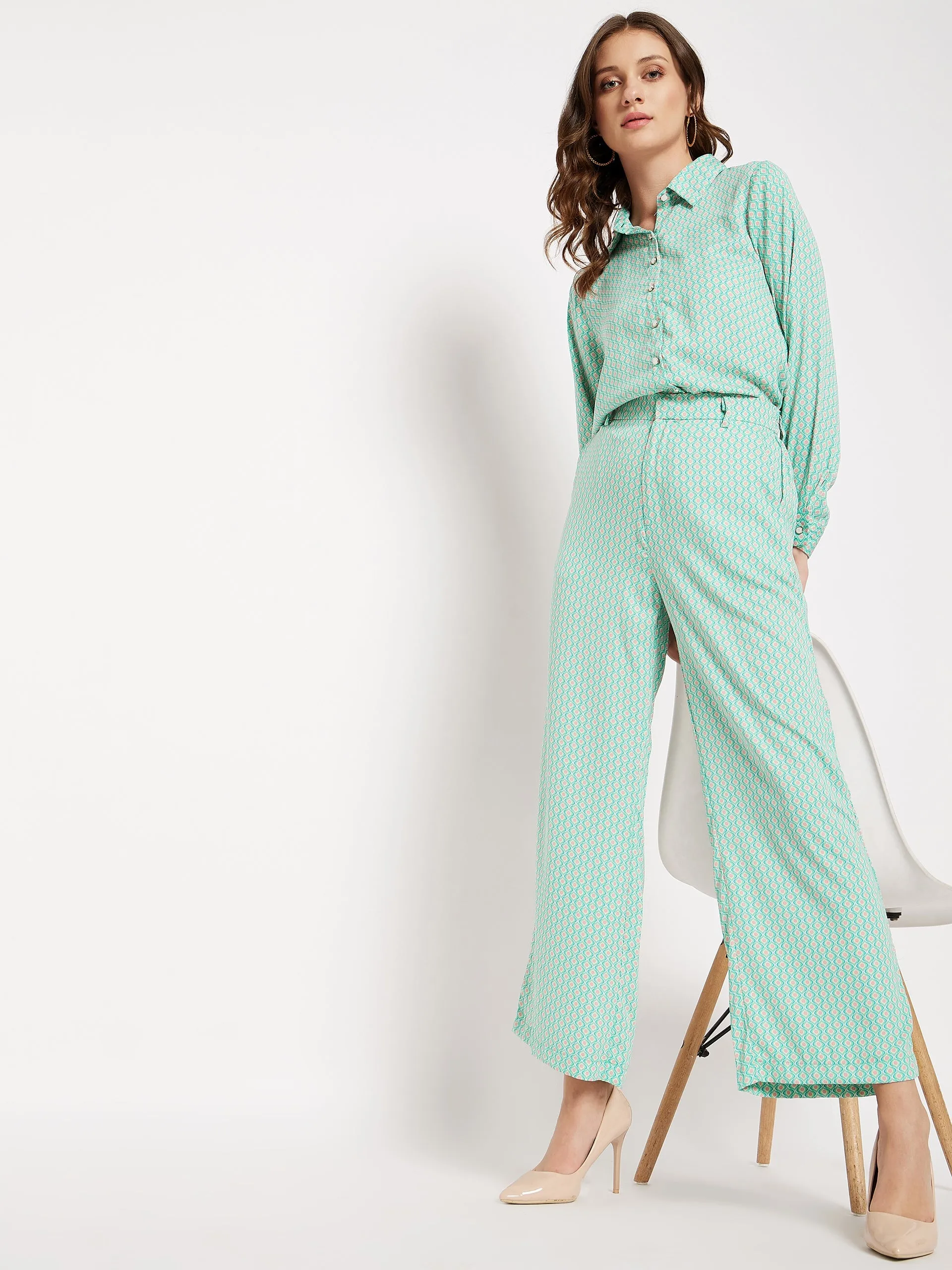 Madame Printed Mauve Co-Ord Set