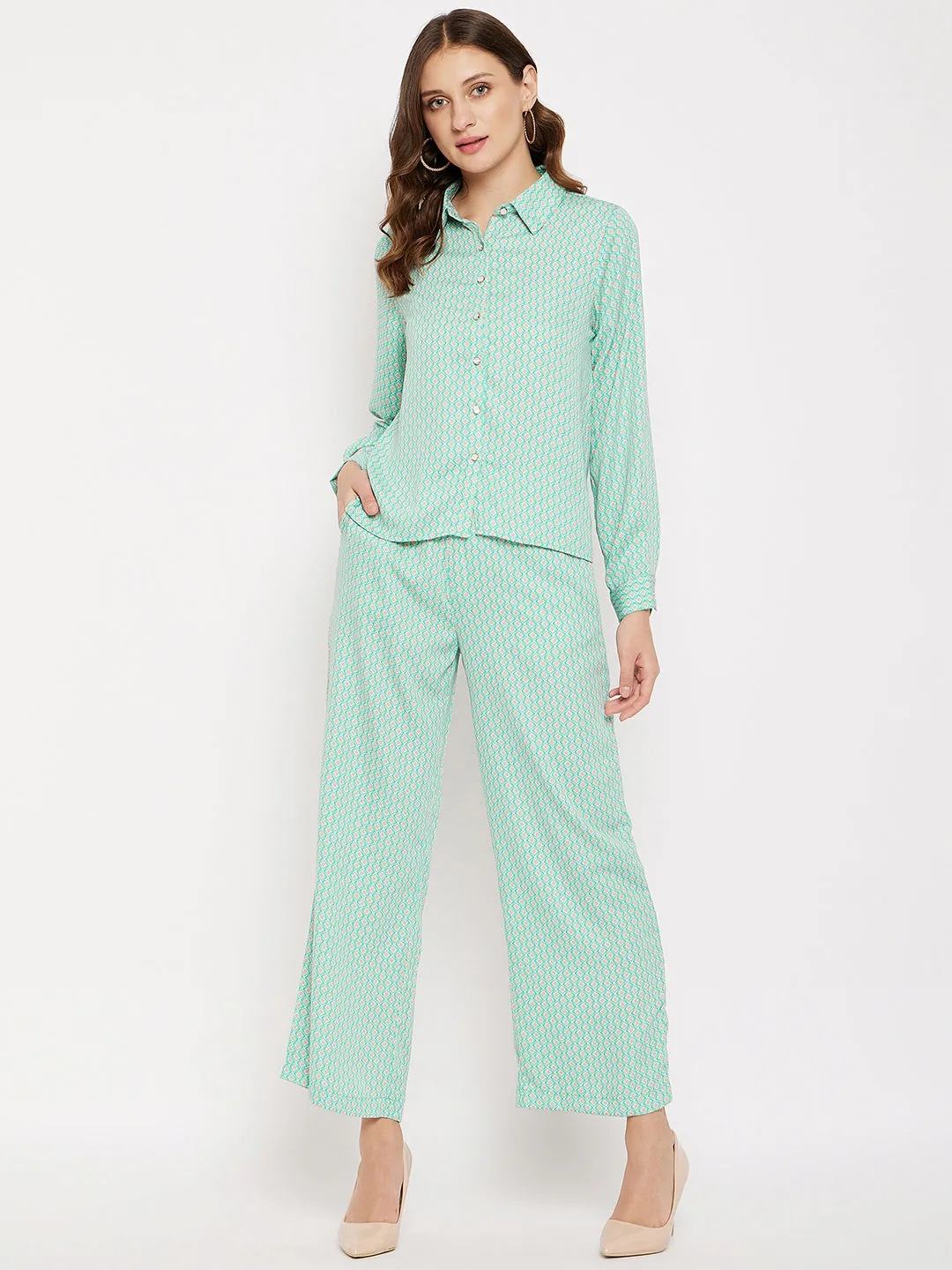 Madame Printed Mauve Co-Ord Set