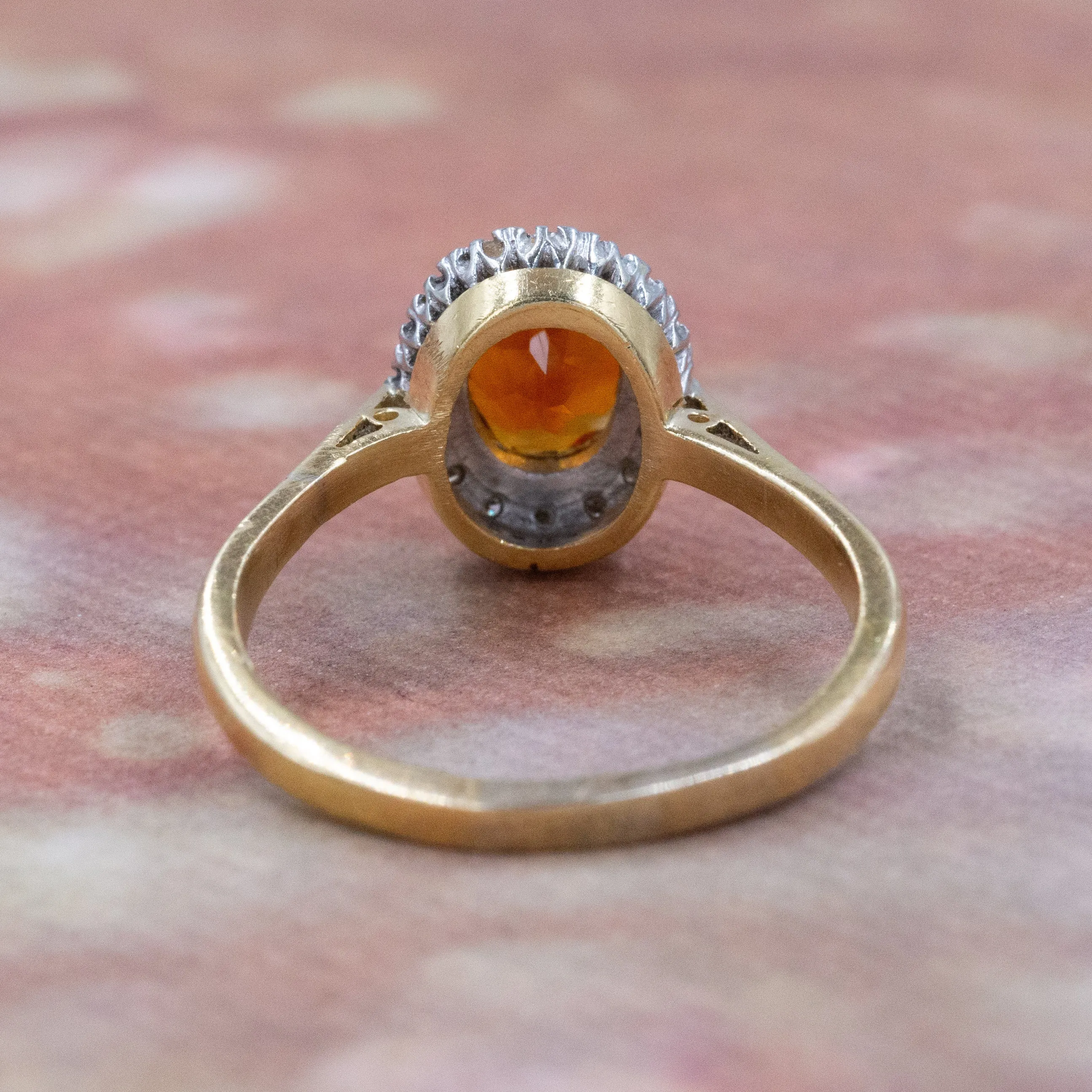 Madeira Citrine and Diamond Halo Ring