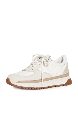 Madewell Women's Kickoff Trainer Sneakers in Neutral Colorblock Leather, Antique Cream Multi, 5 Medium US