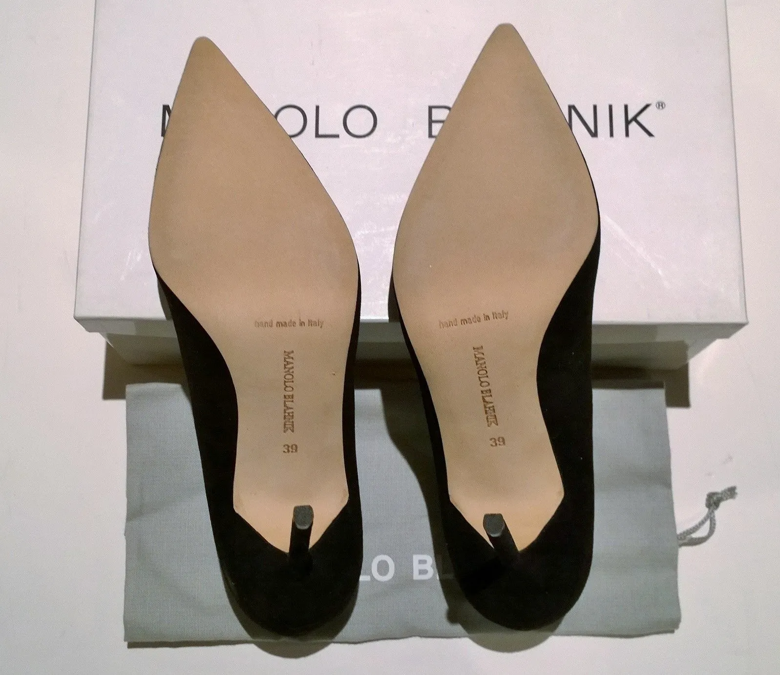 Manolo Blahnik BB Black Suede Heels 105 sale shoes pumps