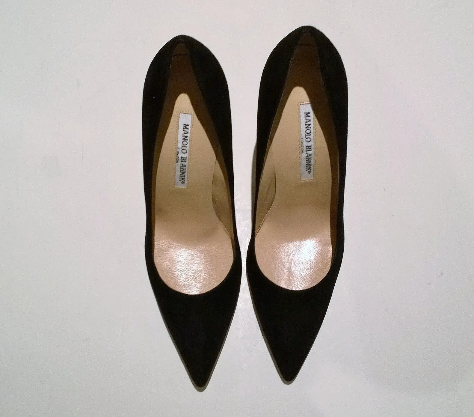 Manolo Blahnik BB Black Suede Heels 105 sale shoes pumps