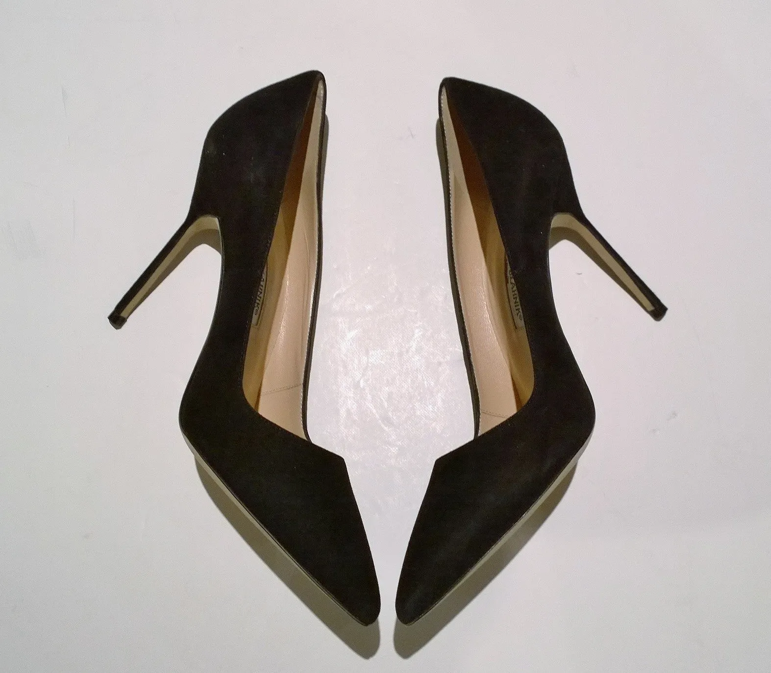 Manolo Blahnik BB Black Suede Heels 105 sale shoes pumps