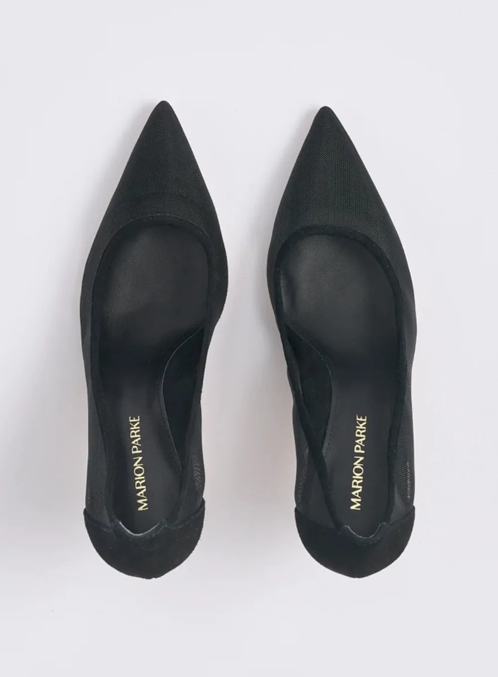 MARION PARKE | Black Mesh Classic Pump 85
