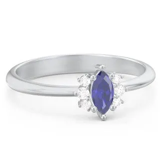 Marquise Birthstone Ring with Accents