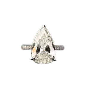 Marquise Cut & Black Diamonds Hidden Halo Engagement Ring