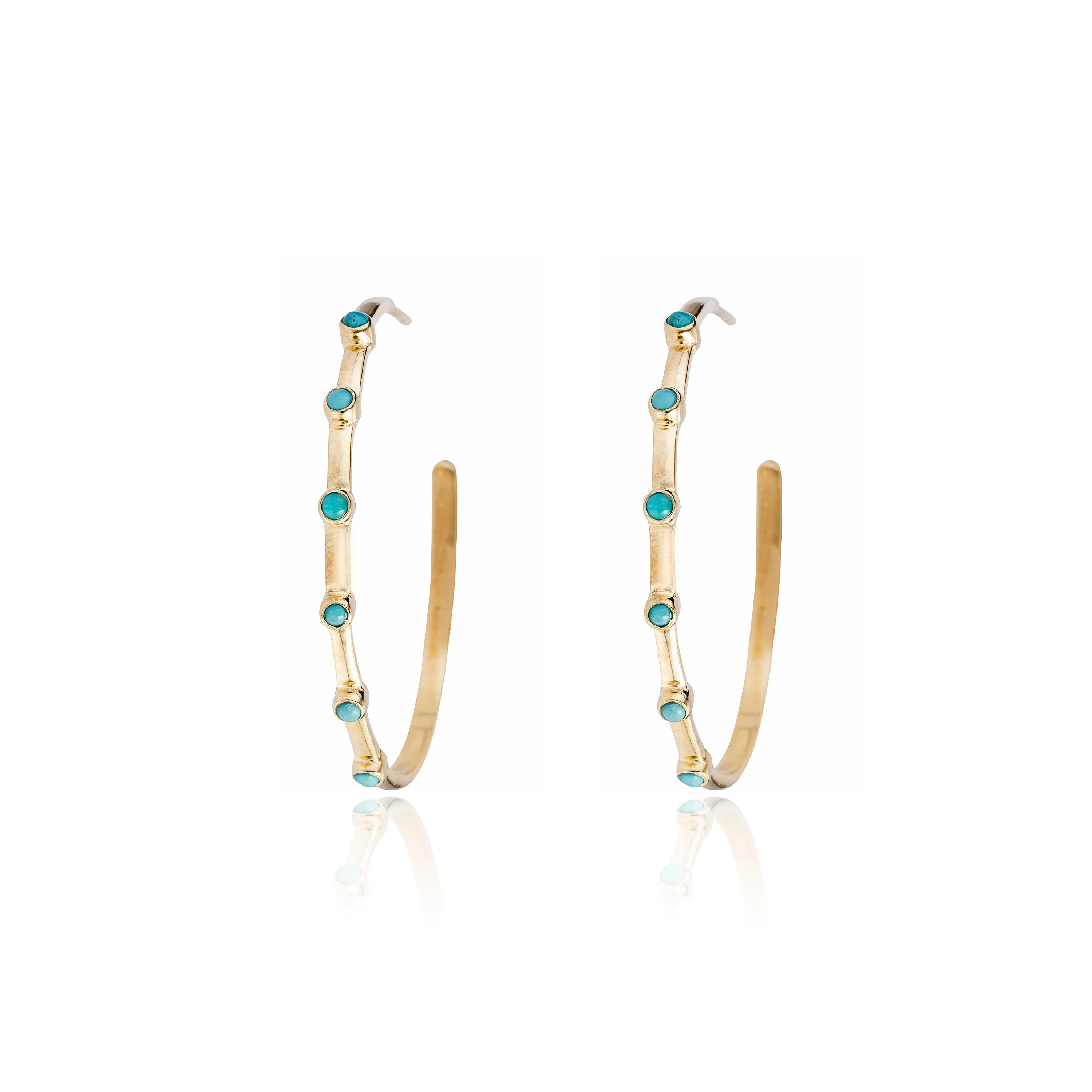 Melina Gemstone Hoops, Gold Vermeil