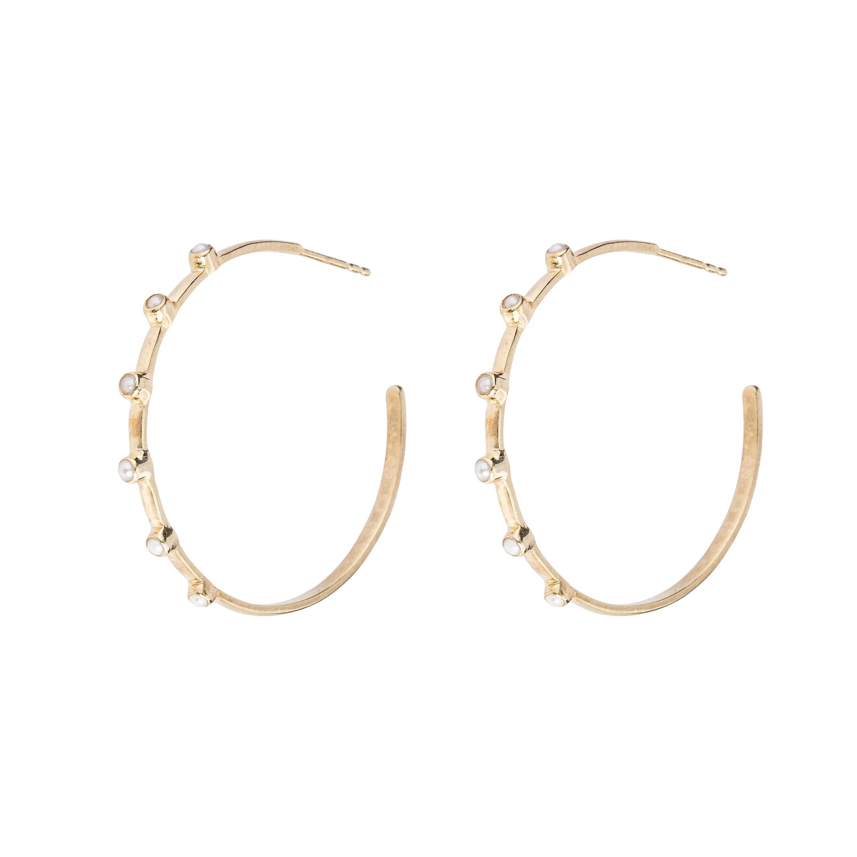 Melina Gemstone Hoops, Gold Vermeil
