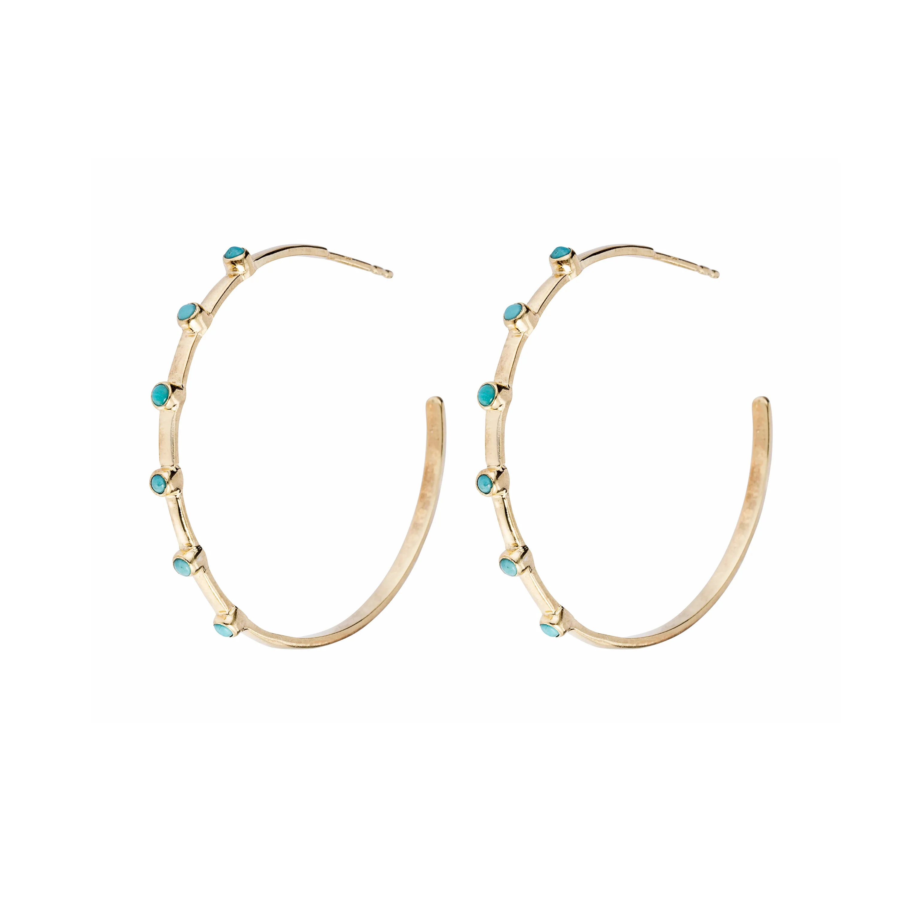 Melina Gemstone Hoops, Gold Vermeil