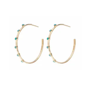 Melina Gemstone Hoops, Gold Vermeil