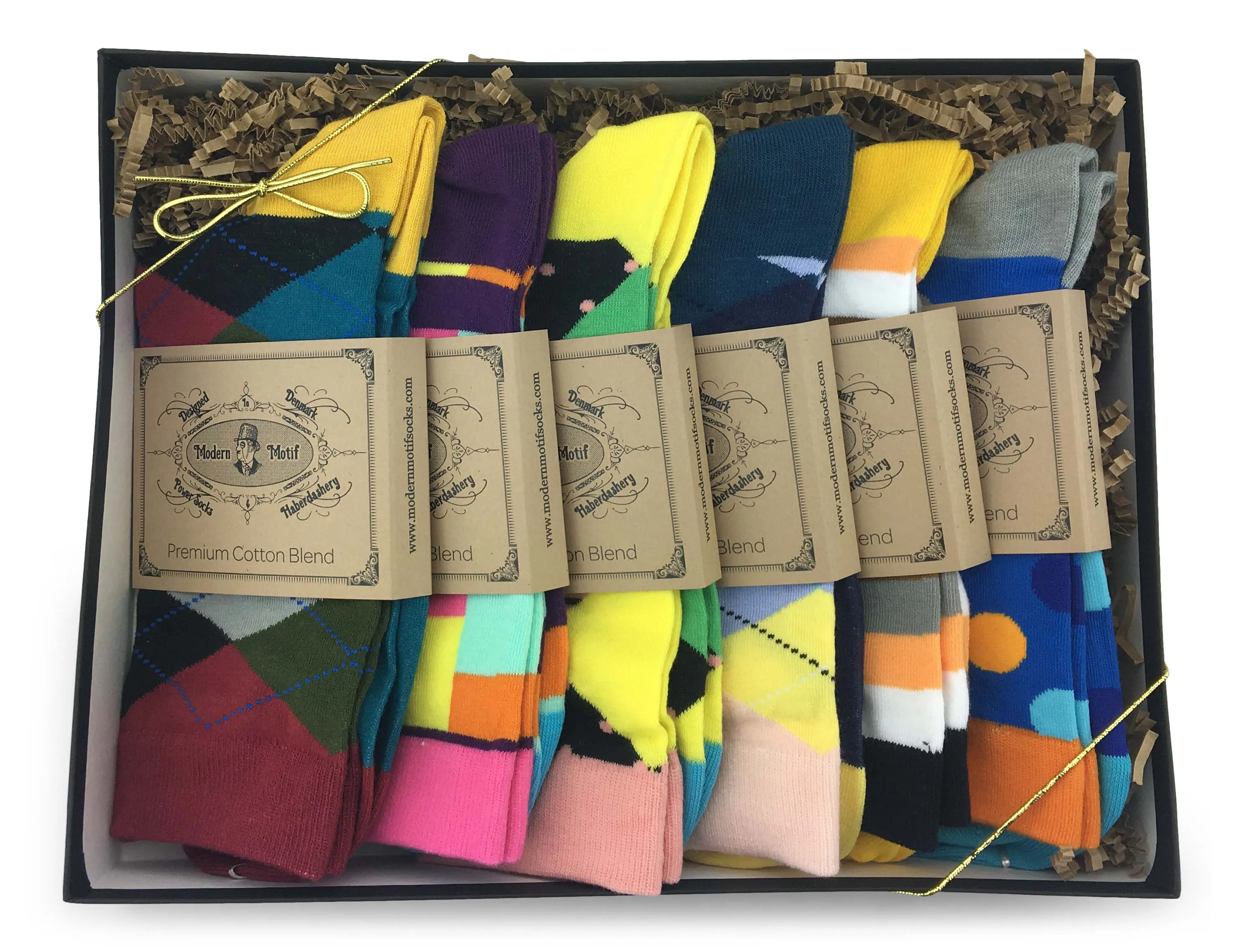 Men Novelty Fashion Dress Socks-6 Pair Fancy Power Sock-Fun Colorful Theme Socks