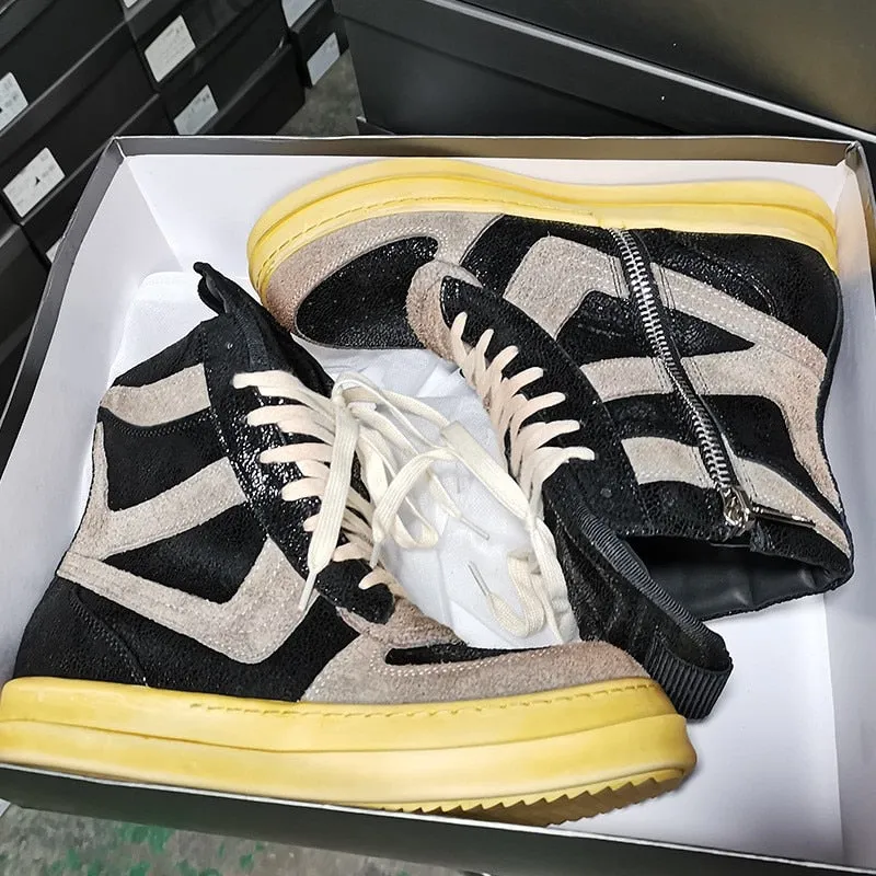 Men Round Toe Thick Bottom Hip Hop Platform Sneakers
