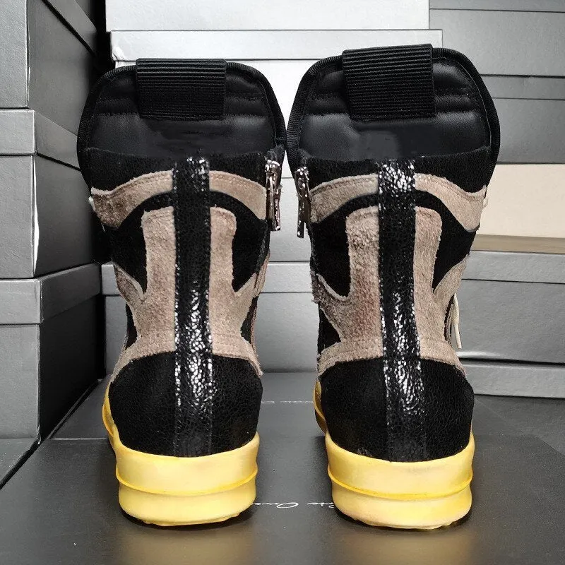 Men Round Toe Thick Bottom Hip Hop Platform Sneakers