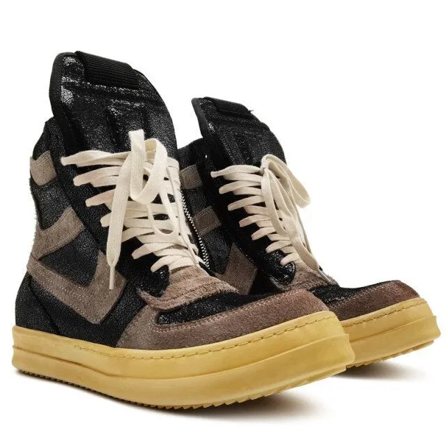 Men Round Toe Thick Bottom Hip Hop Platform Sneakers