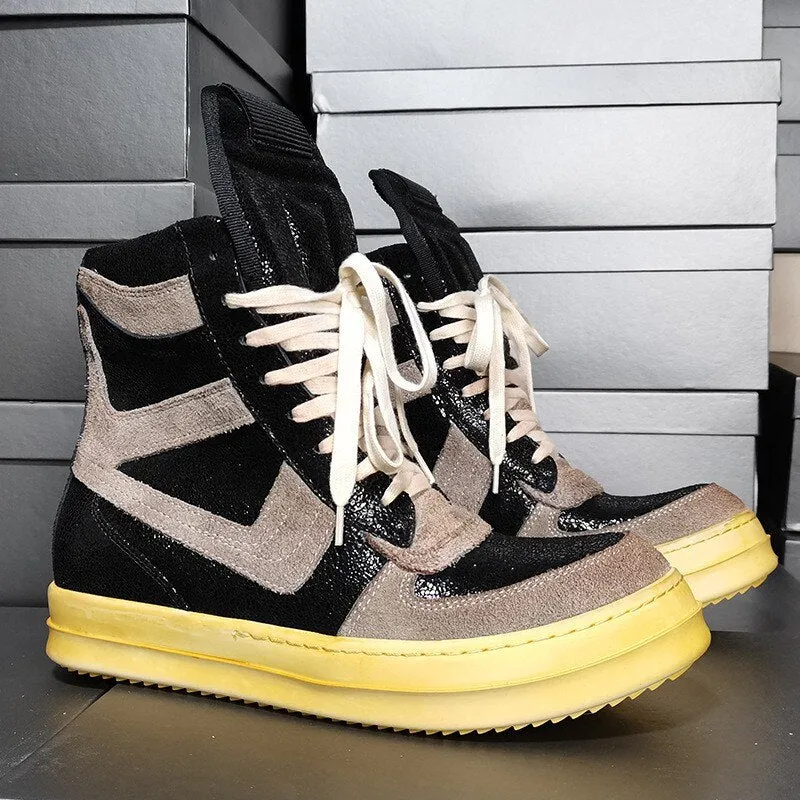 Men Round Toe Thick Bottom Hip Hop Platform Sneakers
